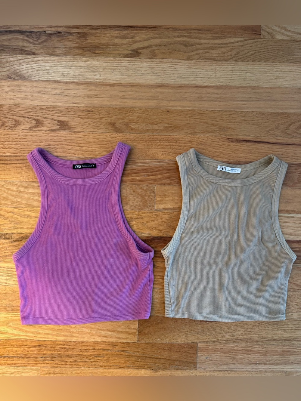 Zara Ribbed Cropped Tank Tops Bundle